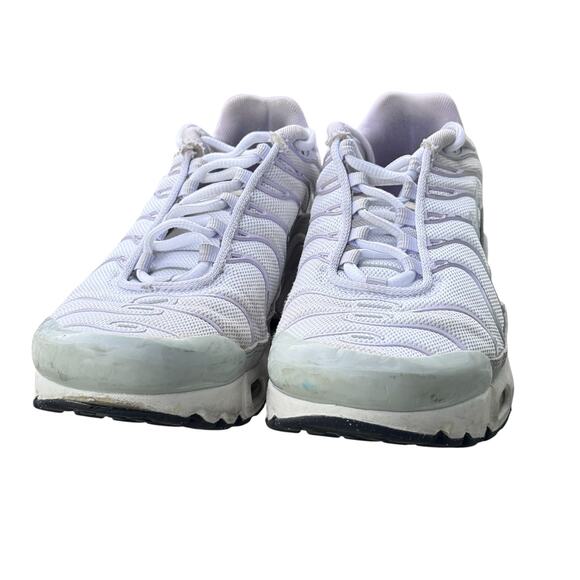 Nike Air Max Plus TN Sneakers Youth 5Y White Metallic Silver Low Top CD0609-108 - Picture 6 of 10